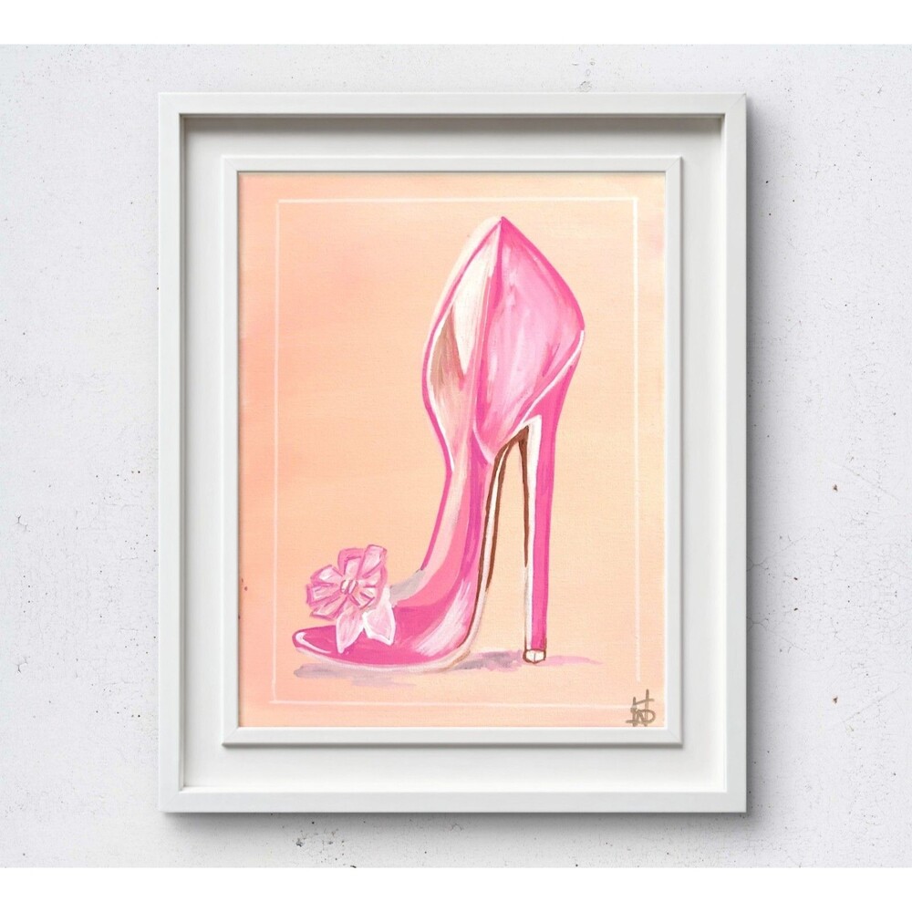 WS original fashion heel hand painted 14X11 canvas modern expressionist fine art